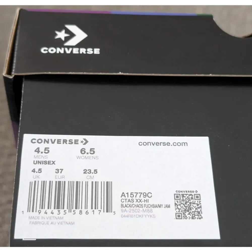 Converse PRIDE XXHI Custom Elastic Laced Rainbow Flame Knee High Sneaker 6.5 NEW - Picture 9 of 11